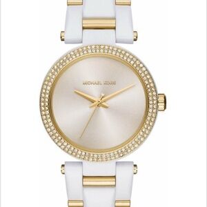 Michael Kors Gold and White Women's Watch